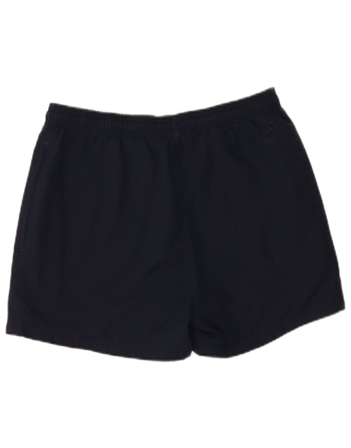 Pantaloncini sportivi da uomo Adidas medi in poliestere blu navy