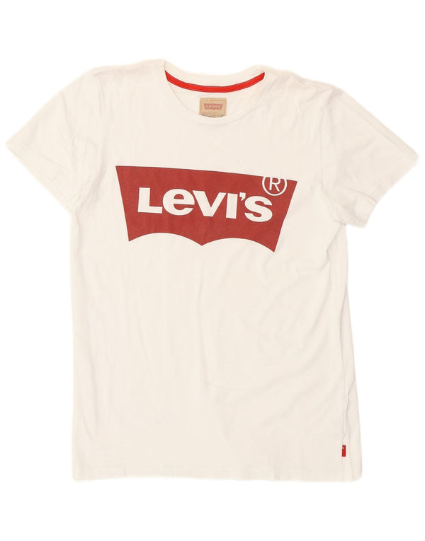 T-shirt grafica da ragazzo Levi's Top 15-16 anni in cotone bianco