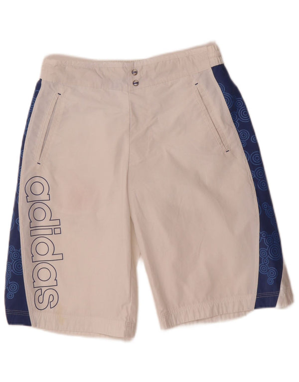 Pantaloncini sportivi Adidas da ragazzo con grafica 11-12 anni in poliestere color block bianco