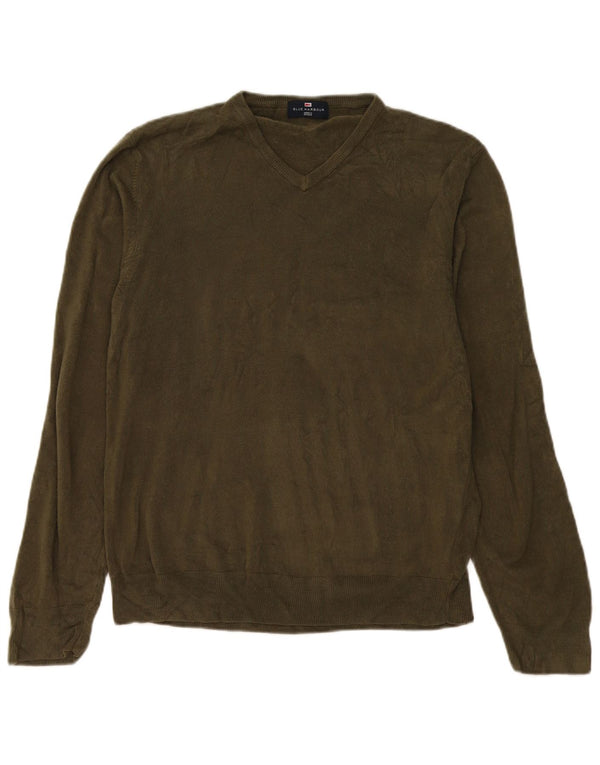 Maglione da uomo Marks & Spencer con scollo a V blu Harbour XL acrilico kaki