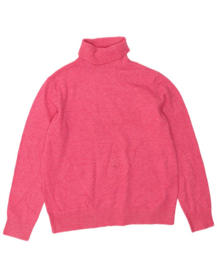 Maglione maglione oversize da donna Marks & Spencer con collo alto UK 10 piccolo rosa