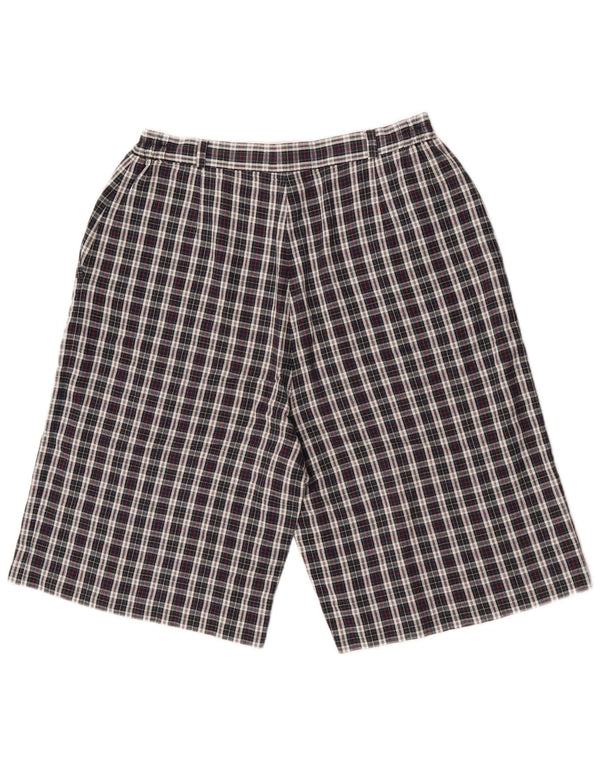 Vintage Womens Chino Shorts W30 Medium Navy Blue Check Cotton