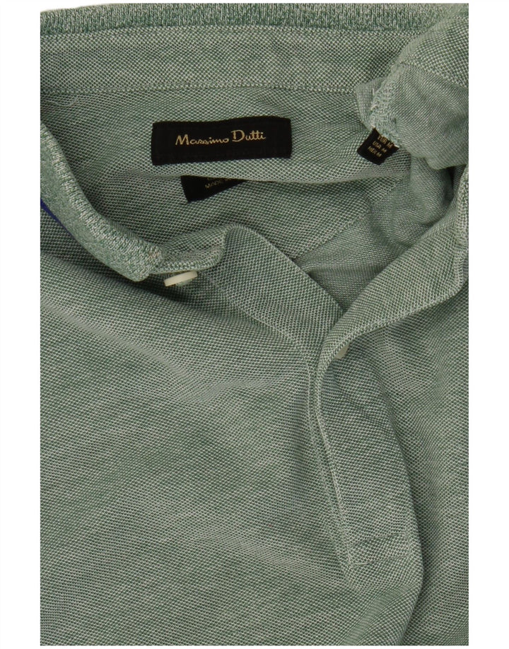 Polo da uomo MASSIMO DUTTI verde medio screziato