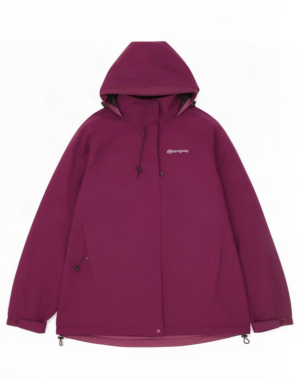 Giacca a vento con cappuccio da donna Sprayway UK 14 Large Maroon Poliestere