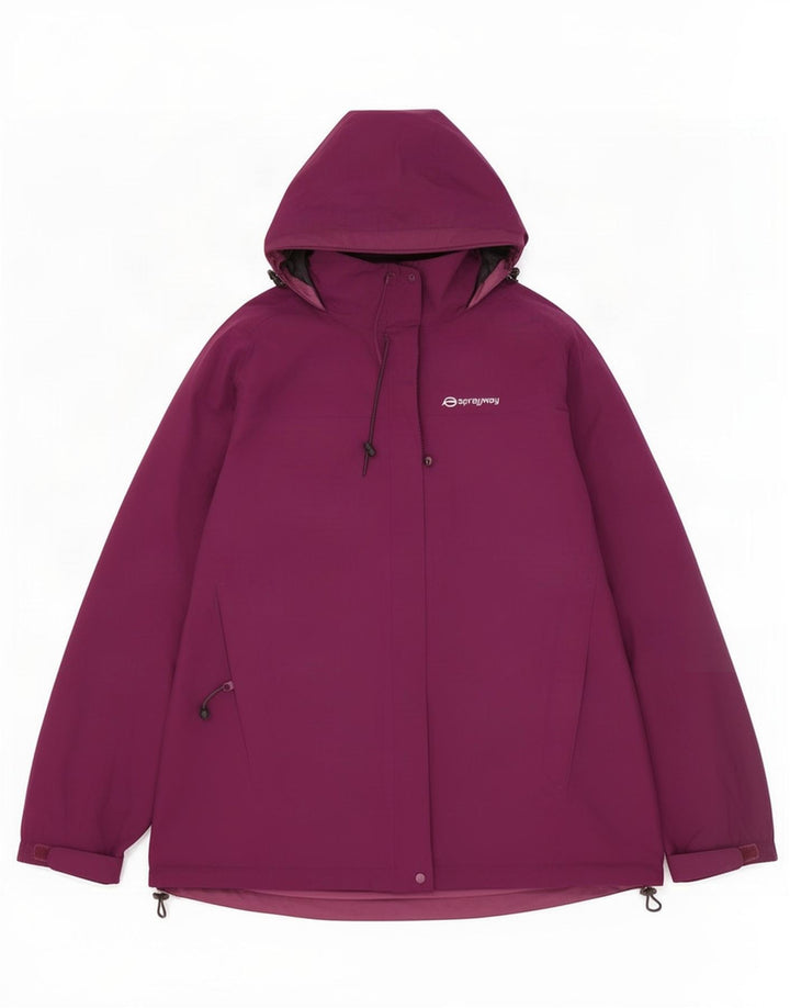 Giacca a vento con cappuccio da donna Sprayway UK 14 Large Maroon Poliestere