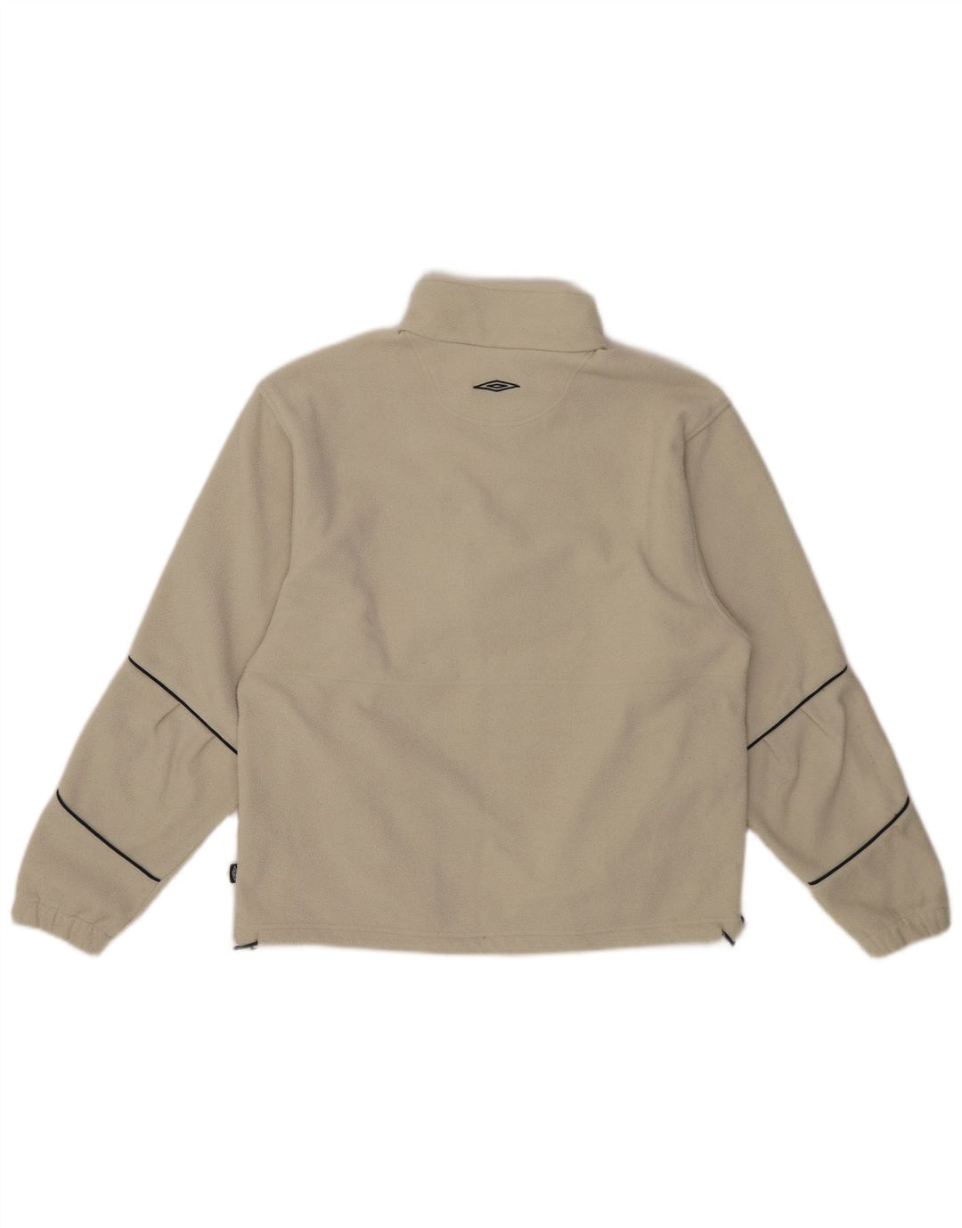Maglione in pile oversize da donna con zip e collo Umbro UK 10 piccolo bianco sporco
