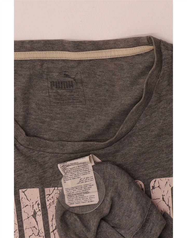 T-shirt grafica da uomo Puma Top Small in cotone grigio