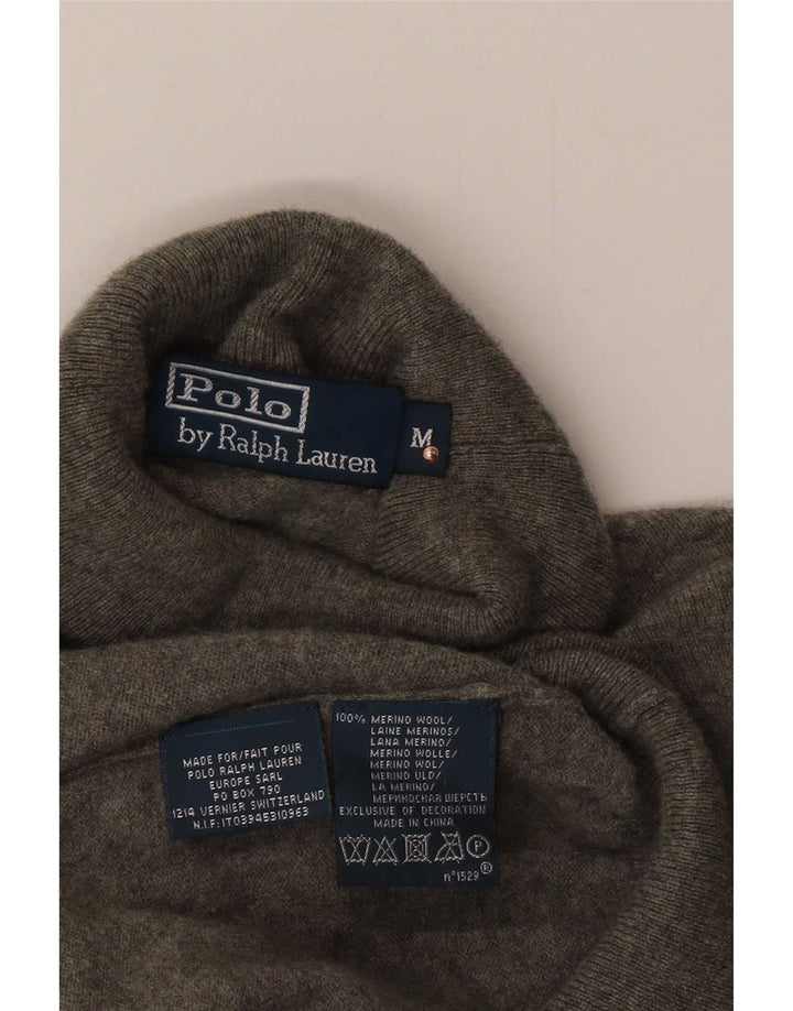 Polo Ralph Lauren Maglione maglione collo alto da uomo in lana grigio medio