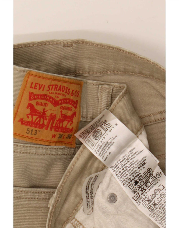 Levi's Uomo 513 Pantaloni cropped W36 L25 Beige
