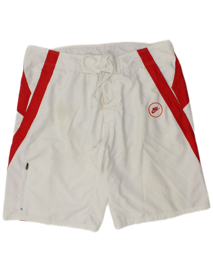 Pantaloncini da bagno da uomo Nike Large in poliestere color block bianco