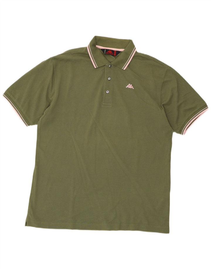 Polo Uomo KAPPA Large Verde Cotone