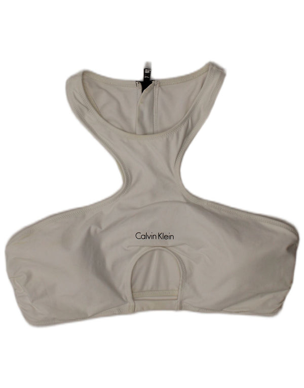Calvin Klein Costume da bagno grafico da donna grande poliestere bianco