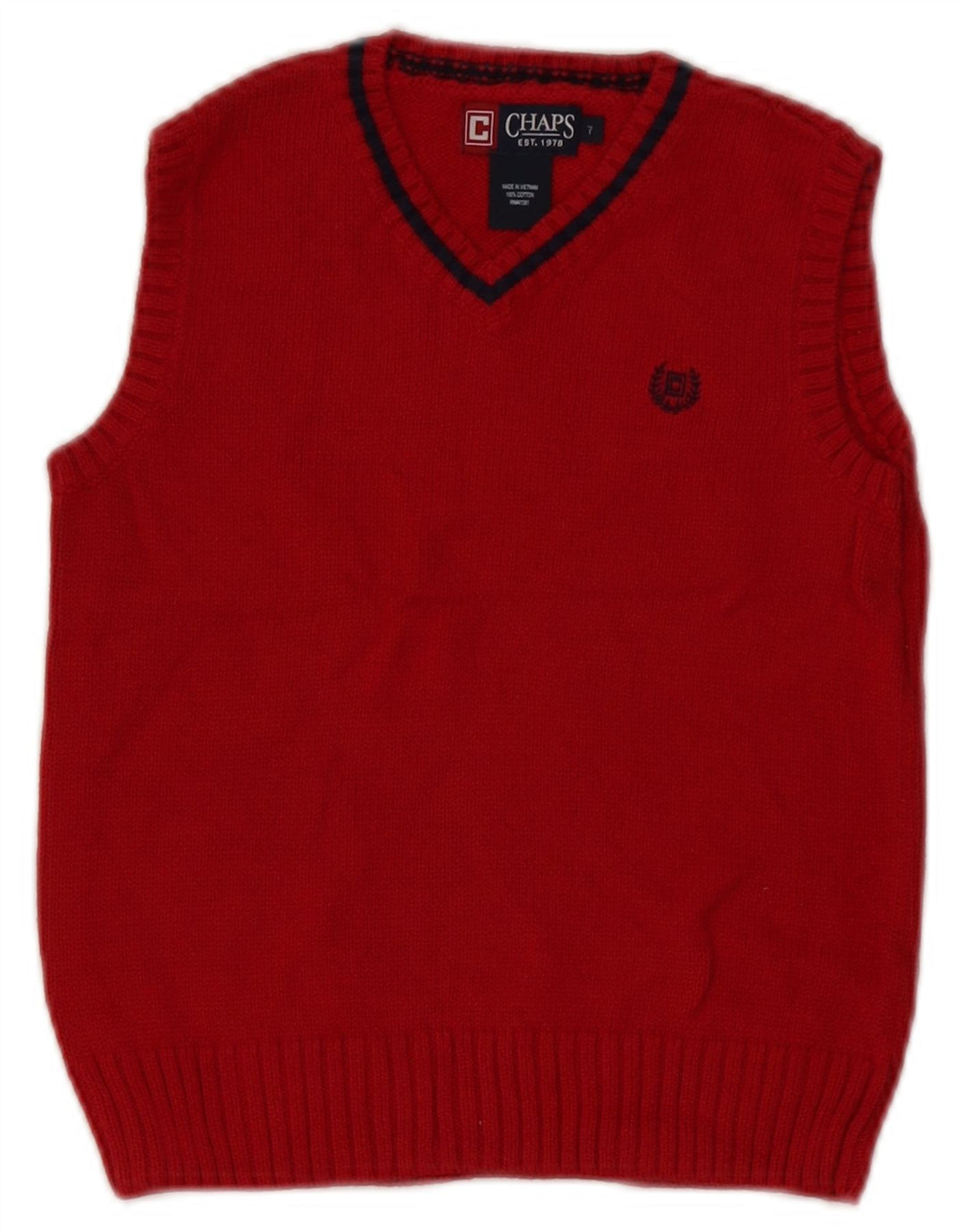 Canottiera da bambina Chaps 6-7 anni in cotone rosso