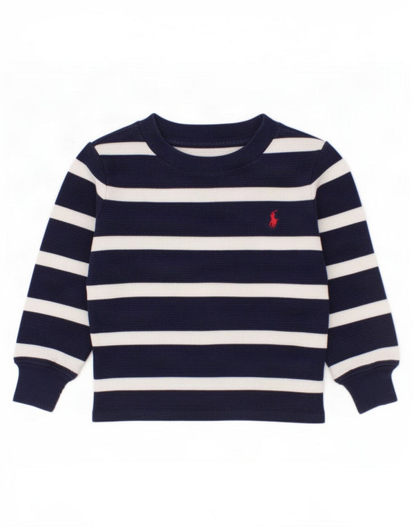 Polo Ralph Lauren Maglia regolare da bambino a maniche lunghe 2-3 anni a righe blu navy