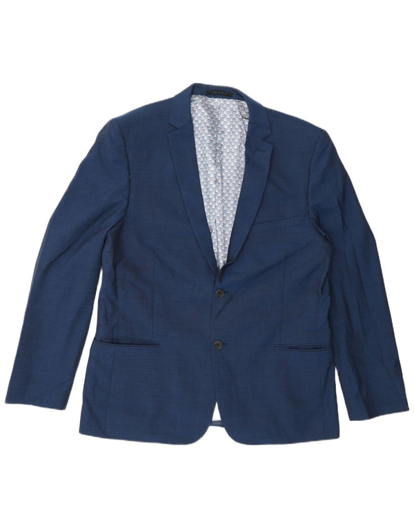 Giacca blazer da uomo a 2 bottoni Ted Baker UK 42 XL lana blu