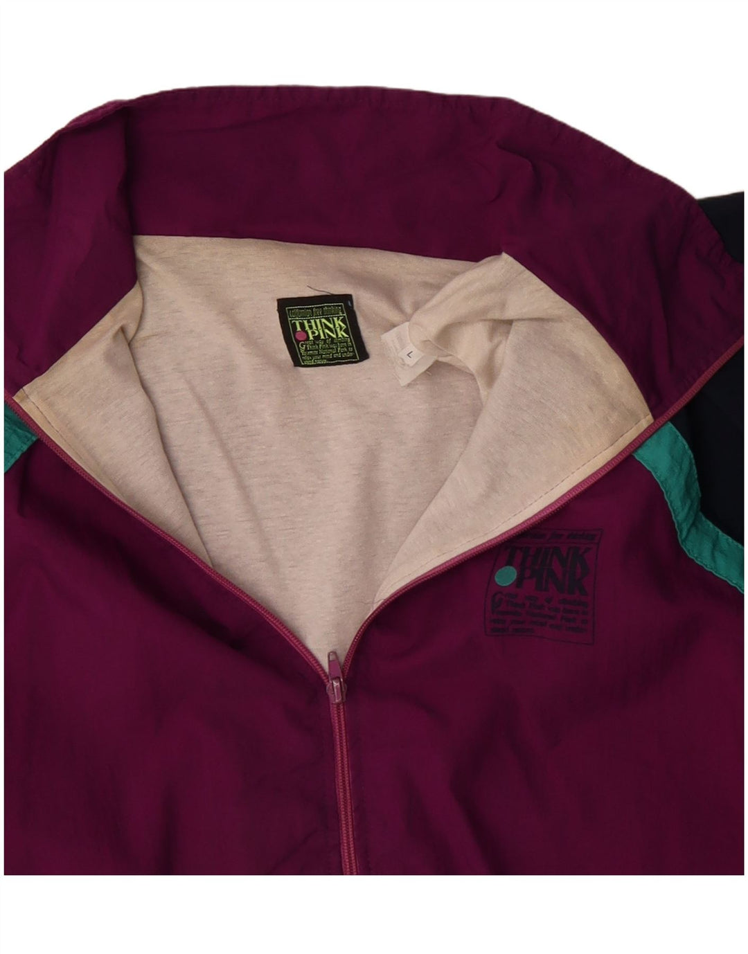 THINK PINK Giacca da tuta da uomo grande in poliestere color block bordeaux