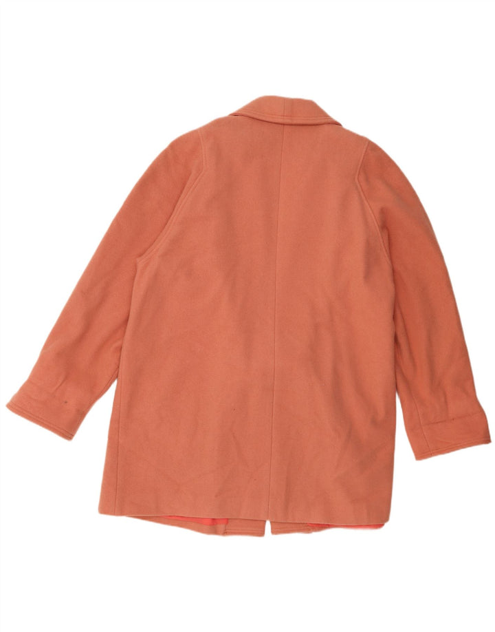 Soprabito aperto da donna David Barry UK 18 XL rosa lana vergine