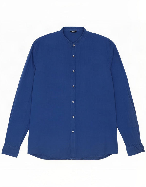 Refrigiwear Camicia da uomo XL Lino blu navy