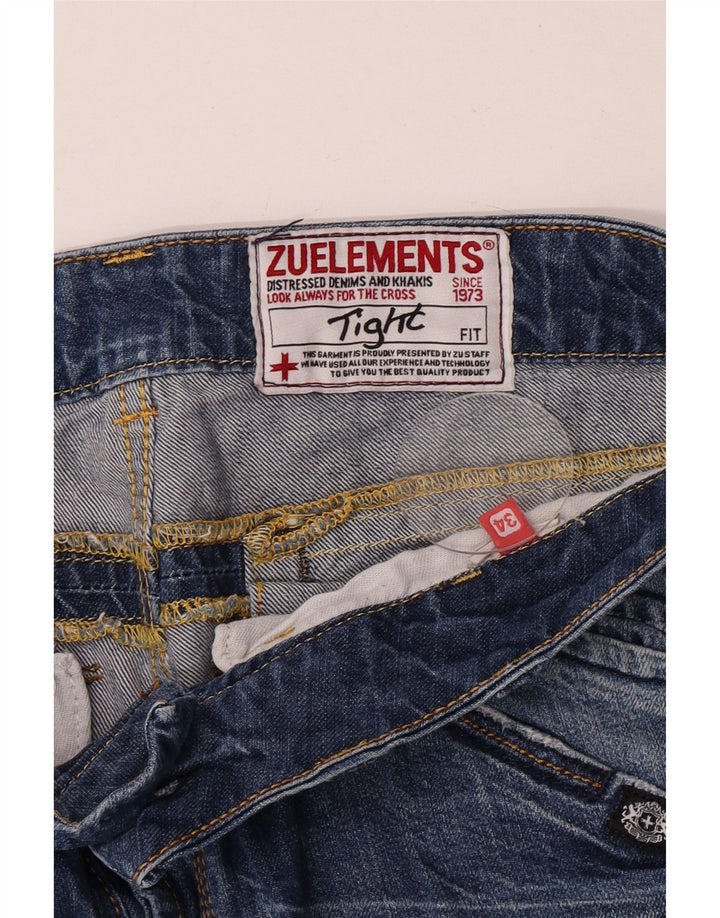 Jeans slim invecchiati da uomo Zu Elements W34 L34 Blu