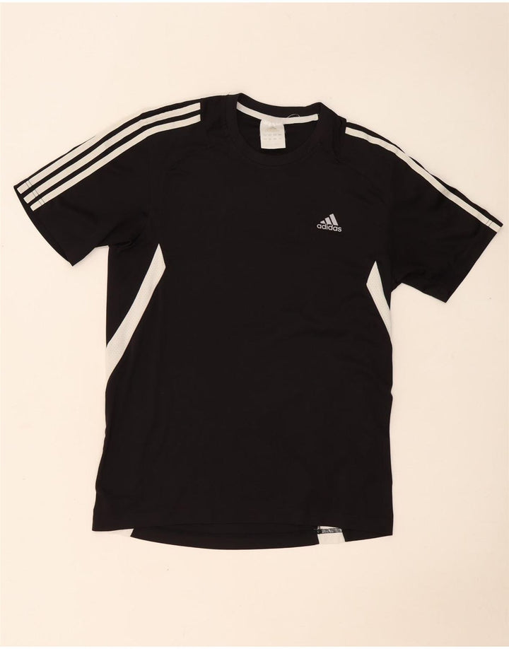 T-shirt da uomo Adidas Top in poliestere color block medio nero