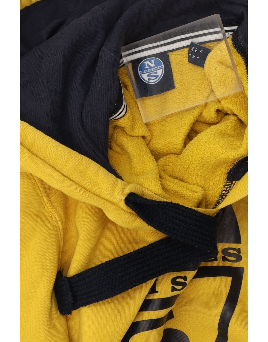 Felpa con cappuccio grafica da uomo North Sails in cotone giallo medio