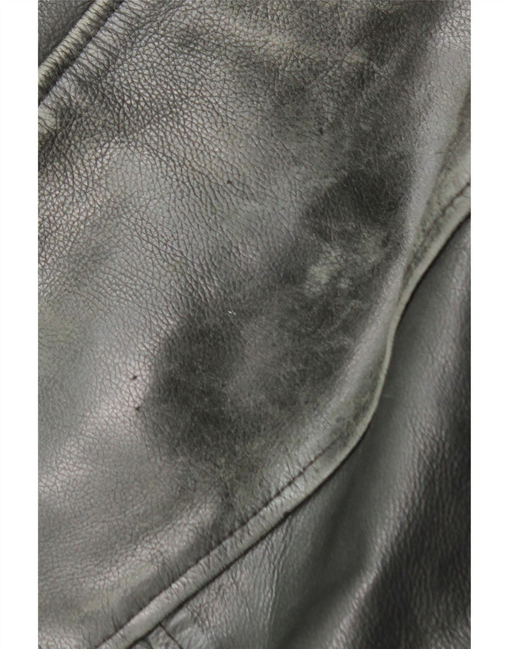 DAKOTA Mens Leather Jacket UK 44 2XL Black Leather Vintage Dakota and Second-Hand Dakota from Messina Hembry 