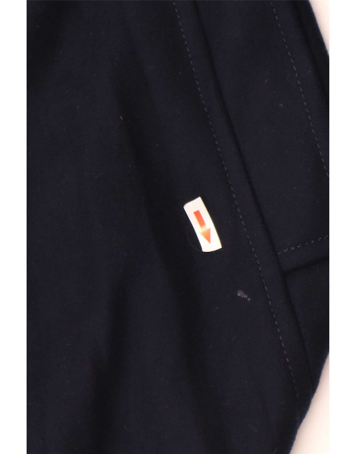 Cappotto Donna Benetton IT 42 Medio Blu Navy Lana