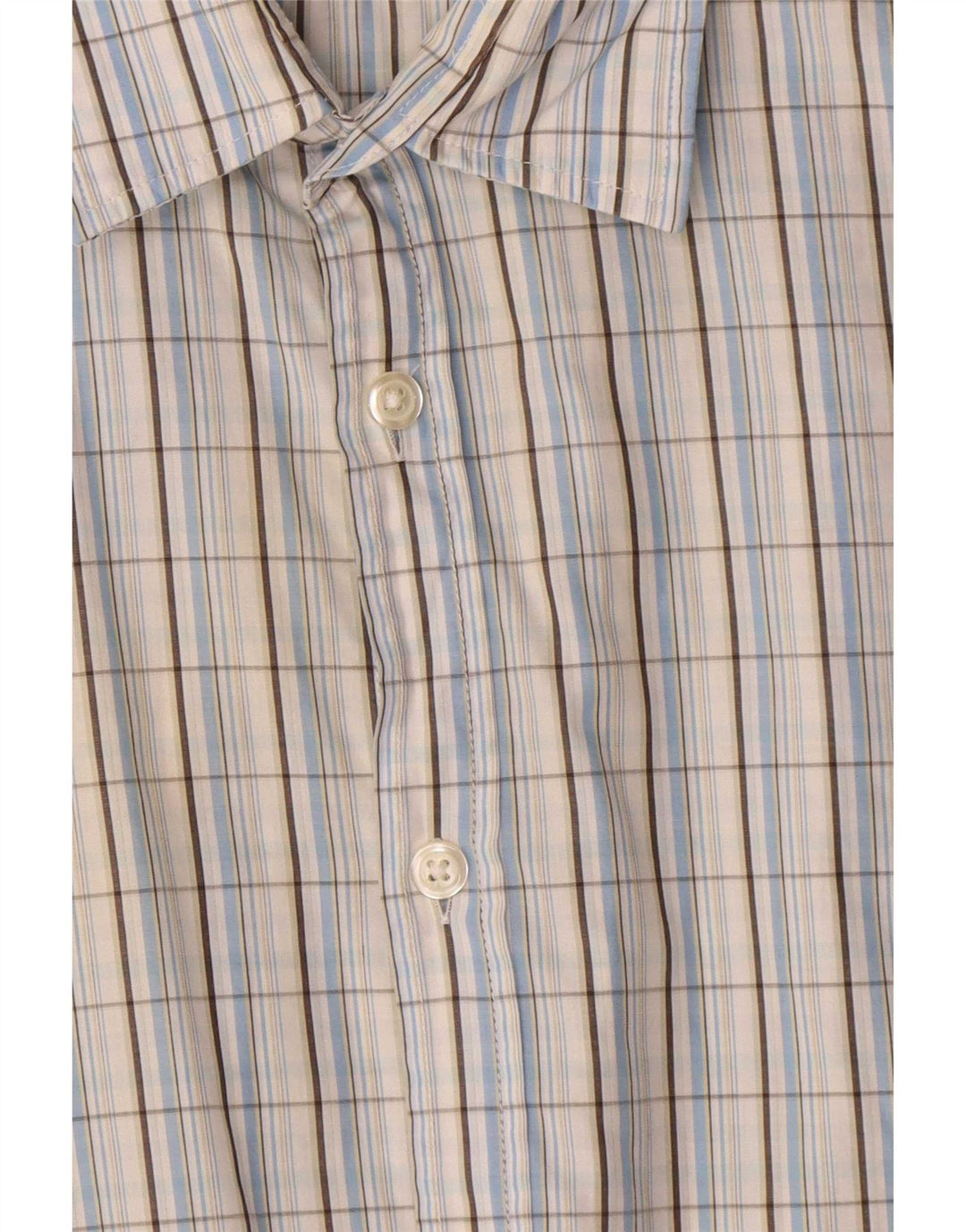 Camicia a maniche corte da uomo Hugo Boss XL in cotone a quadri blu