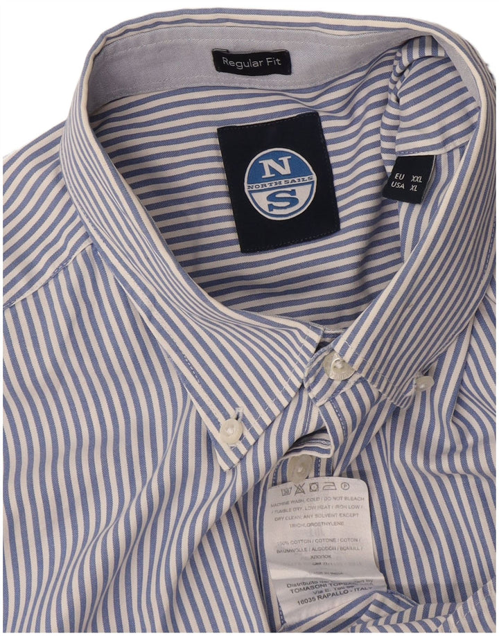 Camicia North Sails da uomo vestibilità regolare XL in cotone gessato blu