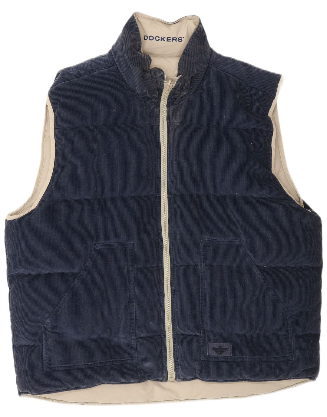 Dockers Gilet imbottito reversibile da uomo UK 44 2XL Poliestere beige