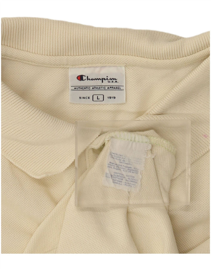 Polo da uomo Champion Large in cotone bianco