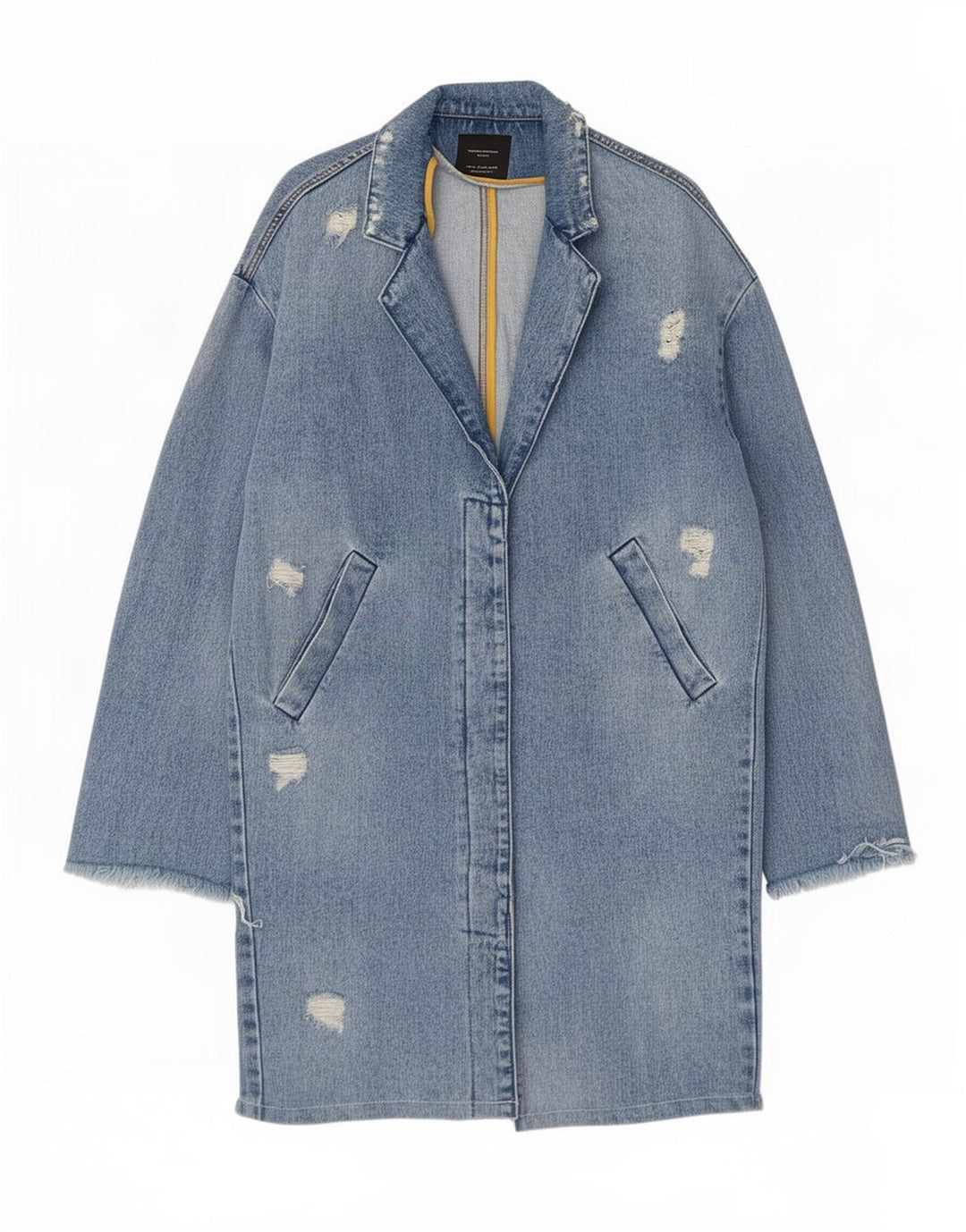 Cappotto in denim invecchiato Trafaluc da donna Zara UK 14 Blu medio