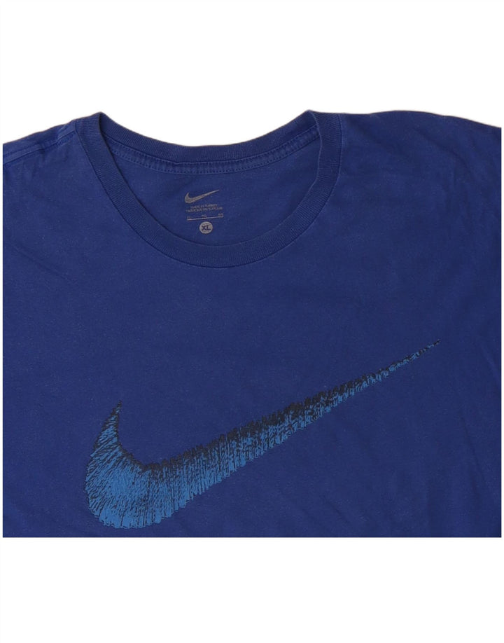 T-shirt grafica da uomo NIKE Top XL in cotone blu