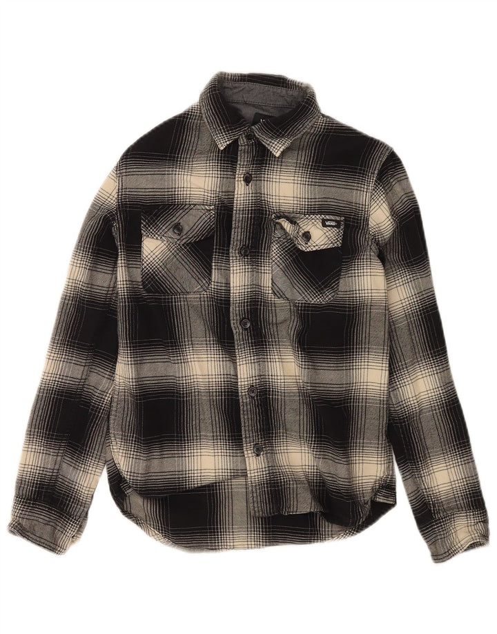 Camicia in flanella da bambino VANS 8-9 anni in cotone a quadri neri piccoli
