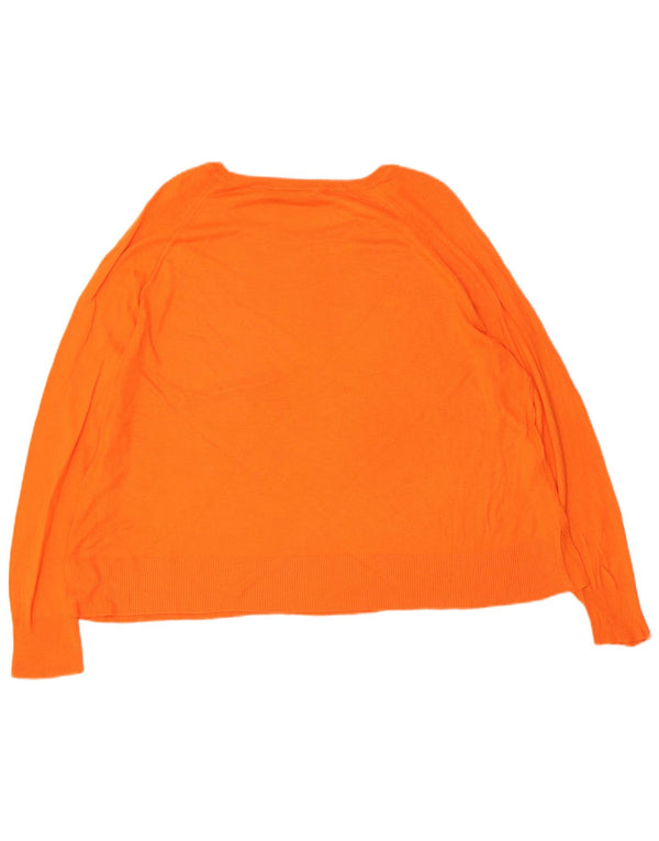 Maglione Zara da donna con scollo a barca UK 16 grande viscosa arancione