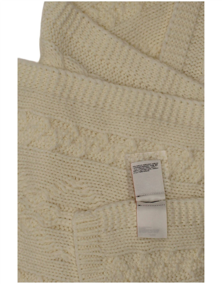 Sciarpa rettangolare da donna Superdry in maglia, taglia unica, in acrilico bianco sporco