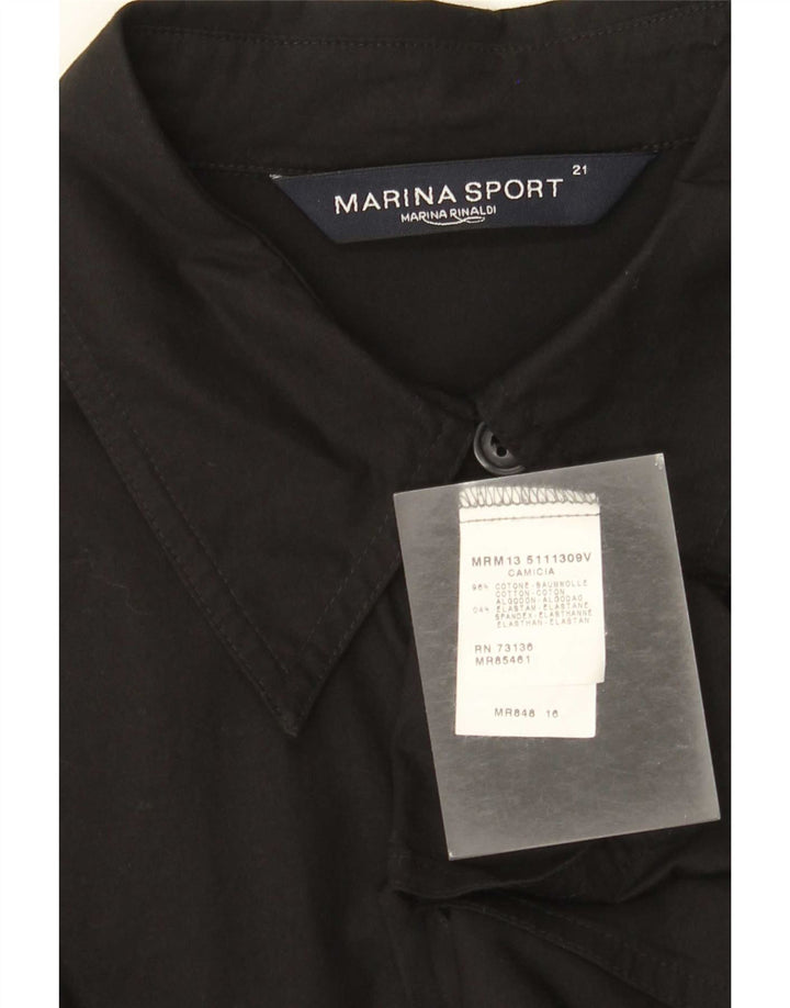 Camicia Donna Marina Rinaldi Taglia 21 Media Cotone Nero