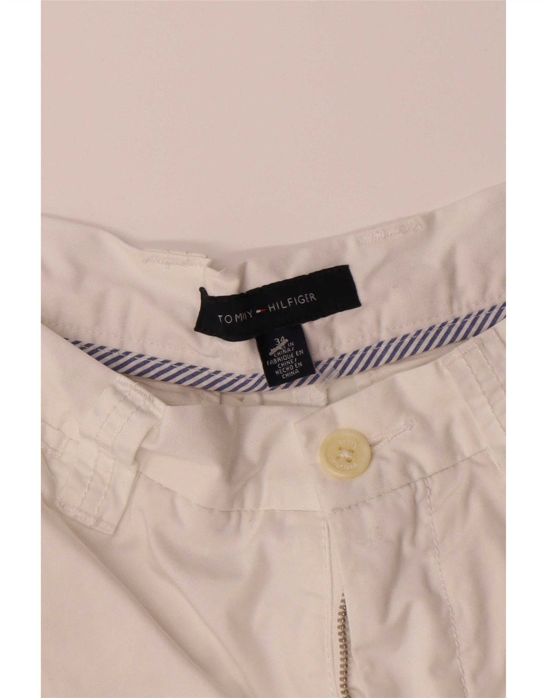 Pantaloncini chino da uomo Tommy Hilfiger W34 grandi cotone bianco