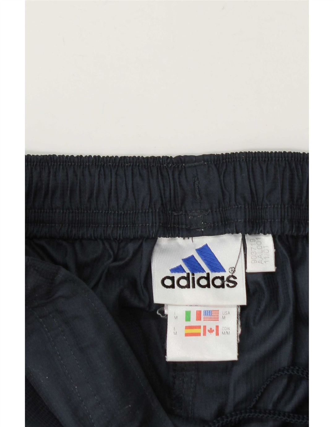 Pantaloni da tuta da uomo Adidas medi in poliestere blu navy