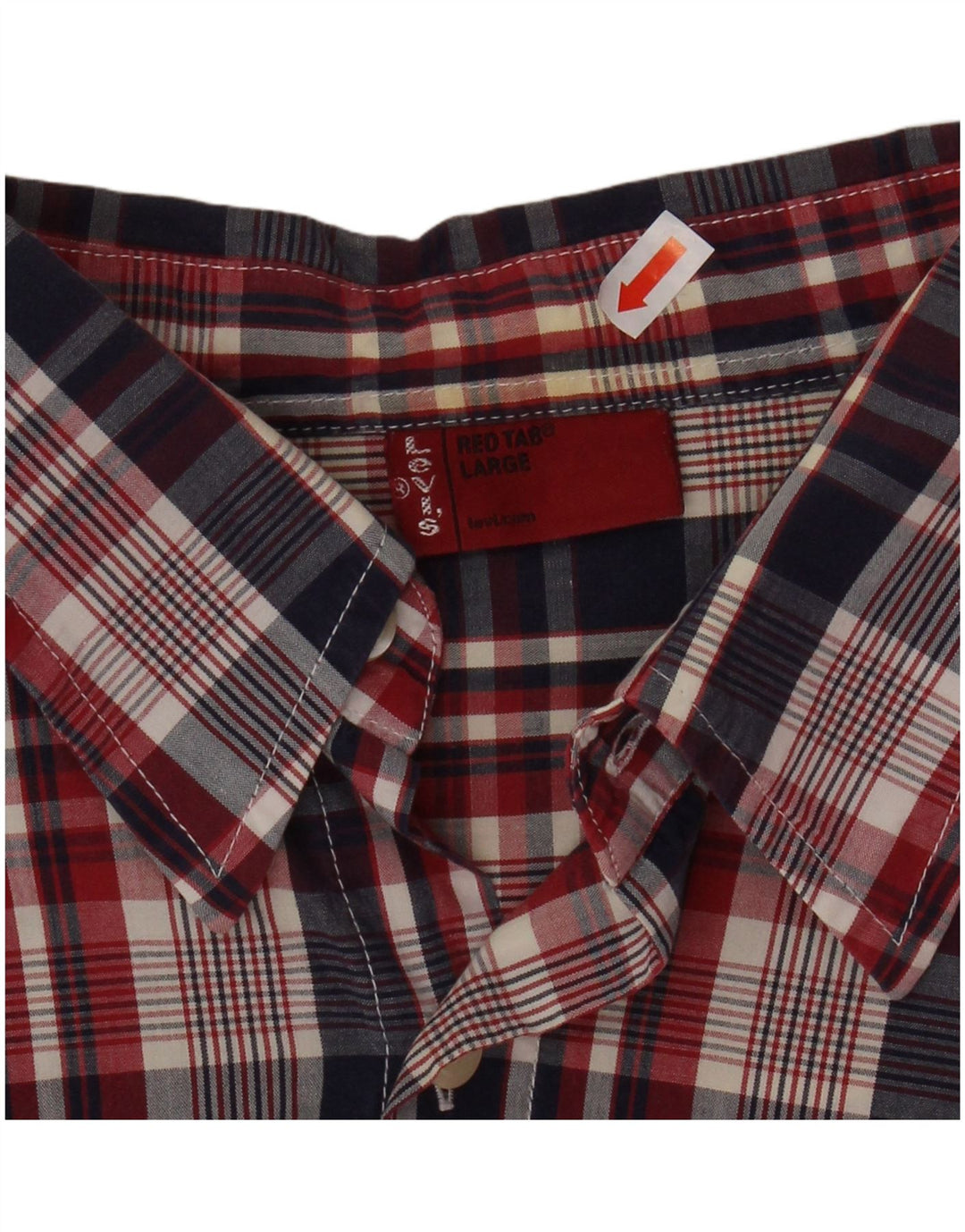 LEVI'S Mens Shirt Large Red Check Cotton