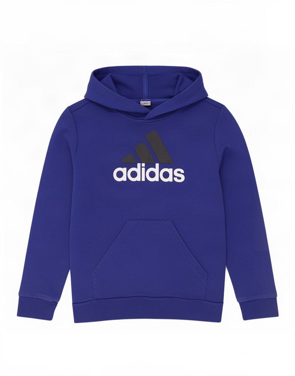 Felpa con cappuccio grafica Adidas da ragazzo 9-10 anni in cotone blu
