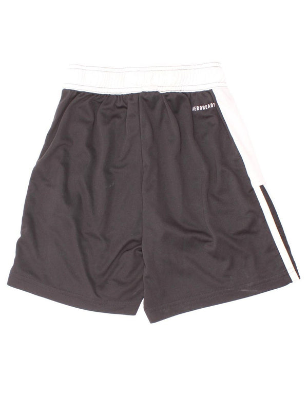 Pantaloncini sportivi Adidas Aeroready da ragazzo 9-10 anni in poliestere color block nero