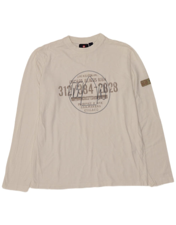 MURPHY & NYE Top grafico da uomo a maniche lunghe bianco medio