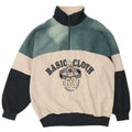 EXTE Felpa da uomo con collo con zip grafica Maglione grande grigio color block