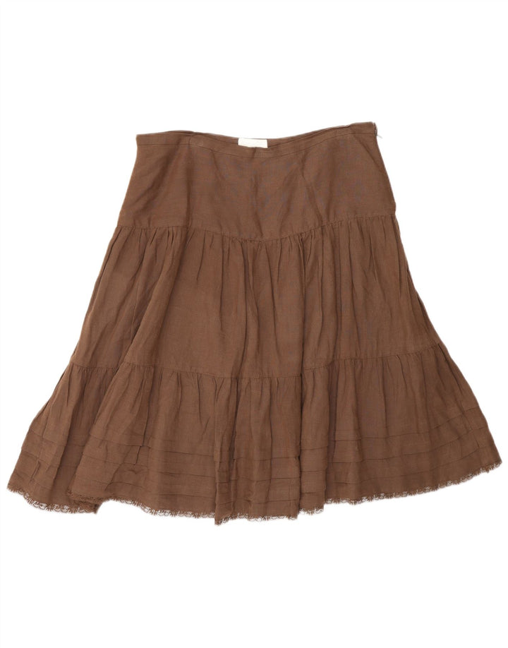 Gonna a strati da donna Massimo Dutti W30 Lino marrone medio