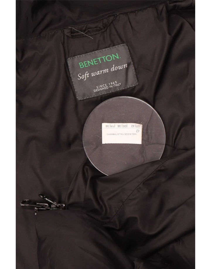 Benetton Giacca imbottita con cappuccio da donna IT 42 Medium Nero