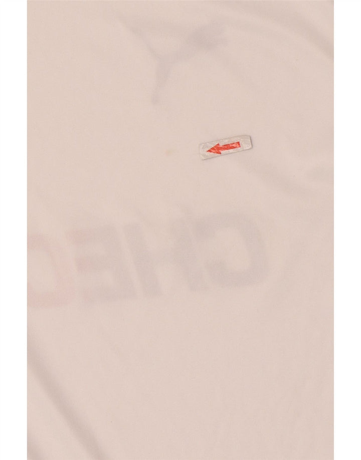 T-shirt grafica da uomo Puma Deutshland Top Small in poliestere color block bianco