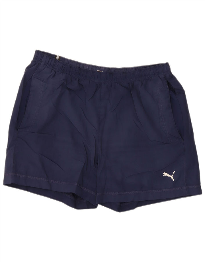 Pantaloncini sportivi Puma da uomo grandi blu navy