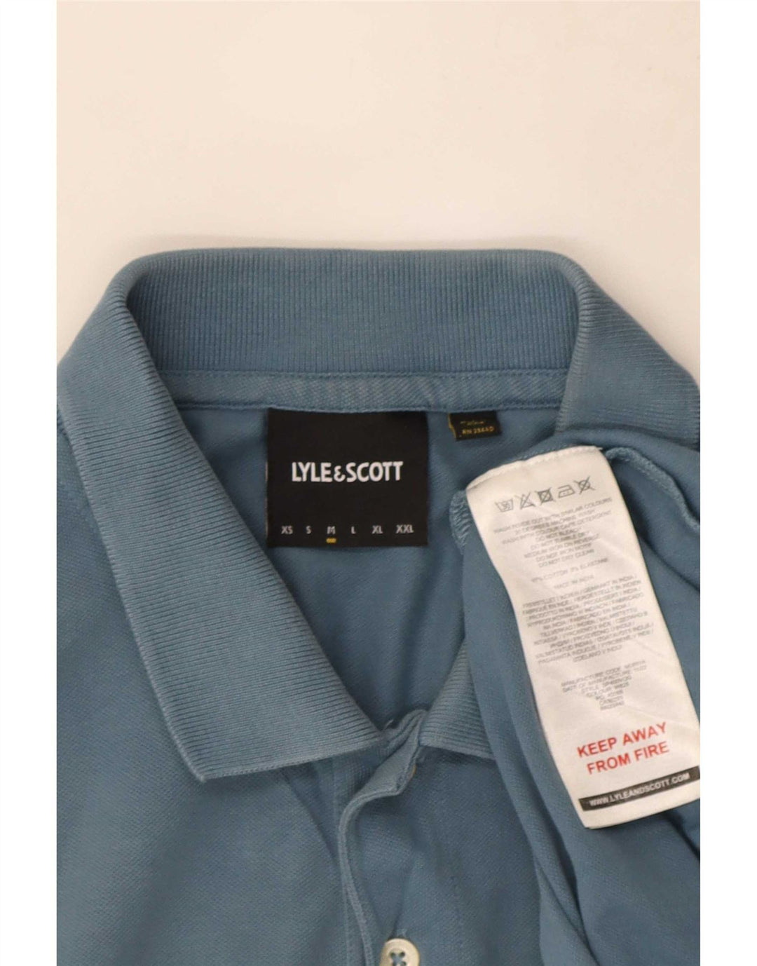 Polo da uomo Lyle & Scott in cotone blu medio