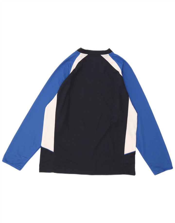 Umbro Top da uomo a maniche lunghe in poliestere color block medio blu navy